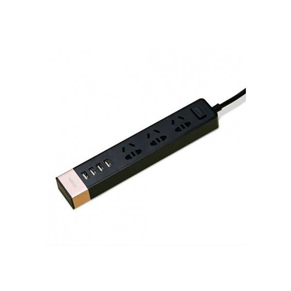 

Мережевий фільтр Remax RU-S2 (3 розетки 4 USB) 2m Black, Youth RU-S2 3xPlug 4xUSB 220V EU, 2m
