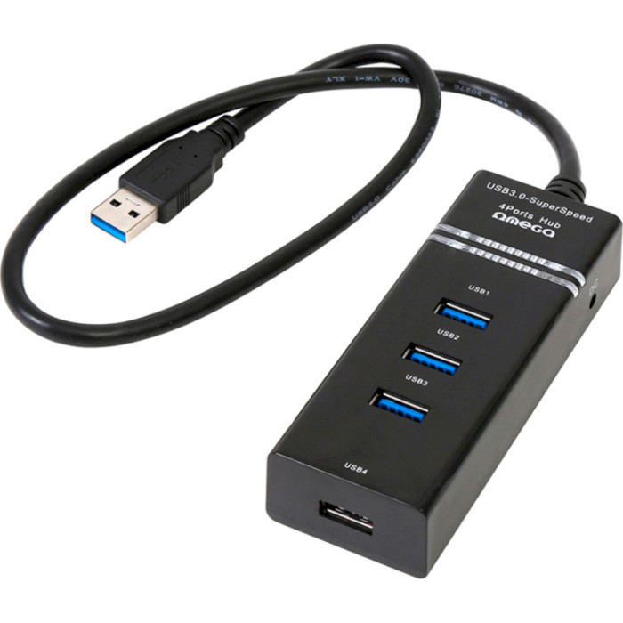 USB-хаб Omega 4 Port USB 3.0 Hub (OUH34B) Black Omega - купити в Україні