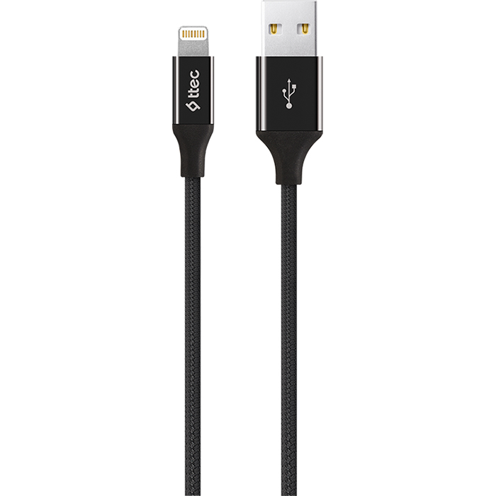 Дата-кабель Ttec AlumiCable USB (тато) - Lightning (тато) 2m Black (2DK19S)