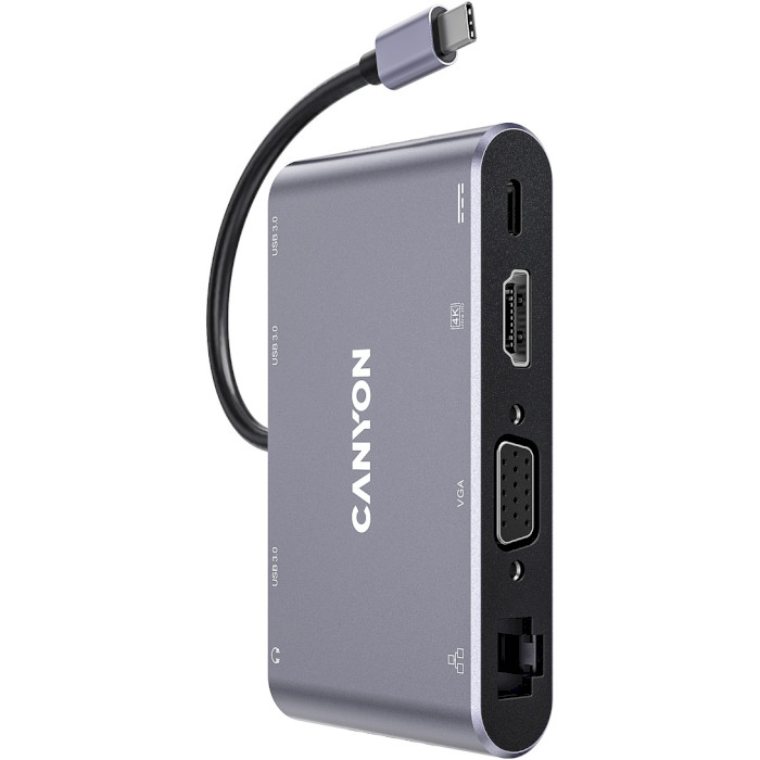 USB-хаб Canyon 8 port USB-C Hub DS-14 (CNS-TDS14) Gray Canyon - купити в Україні