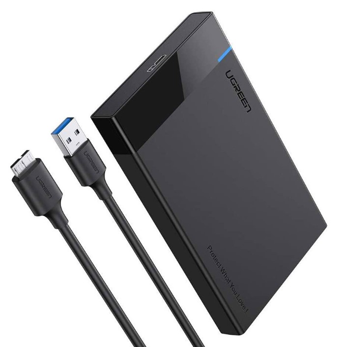 Зовнішня кишеня для диска Ugreen US221 Hard Drive Box Black 2.5 Inch (UGR-30848)