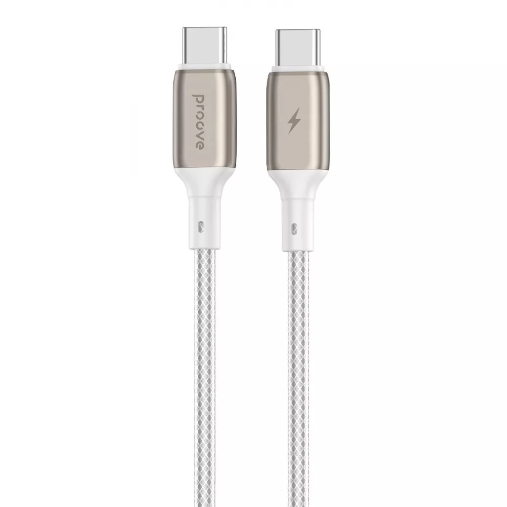 Дата-кабель Proove Dense Metal Type-C (тато) - Type-C (тато) 1m White 60W