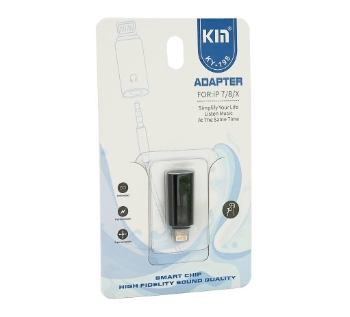 Перехідник KIN KY-198 Lighting (тато)  -  Jack 3.5mm (мама)