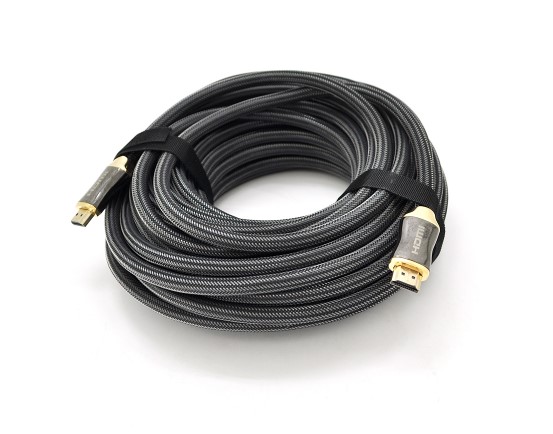 Відео-кабель VEGGIEG YT-HDMI (M)/(M) HA-20 HDMI (тато)  -  HDMI (тато) 20 m Black Metal Gray