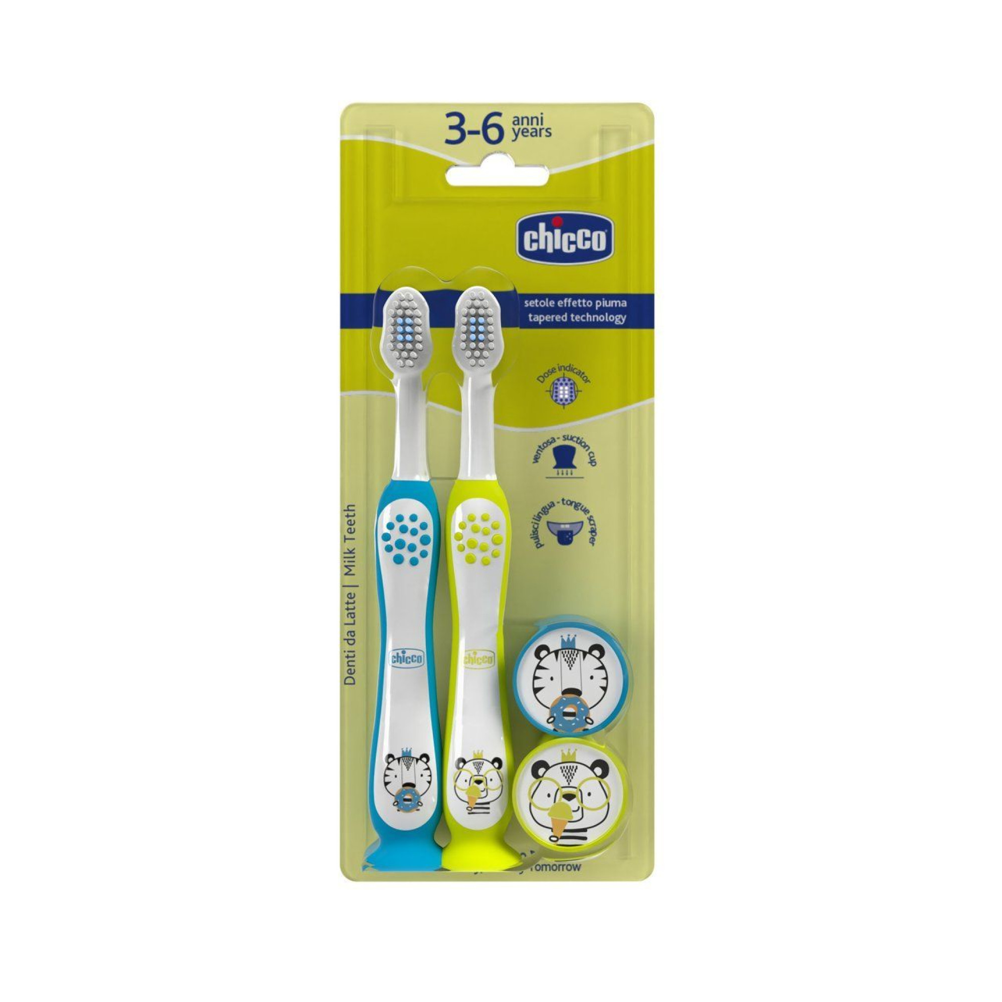 Зубна щітка Chicco 12084.11 3-6 років, 2 шт. (хлопчик)