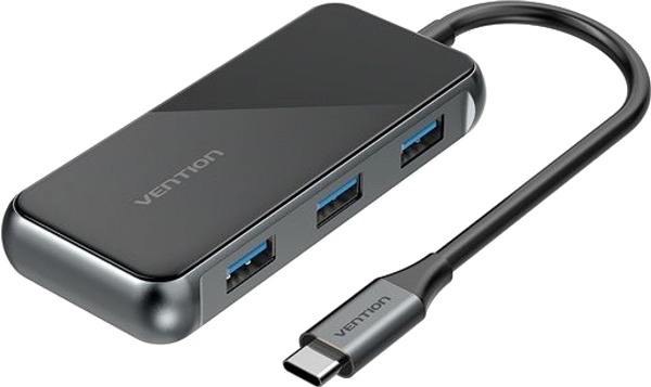 USB-хаб Vention 5 в 1 Type-C-USB-PD 4USB 3.0 0.15 м (TFDHB) Black Vention - купити в Україні