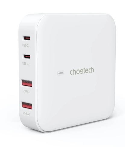 Адаптер живлення для телефона Choetech PD8008 White PD 100W GaN desktop 2C+2A