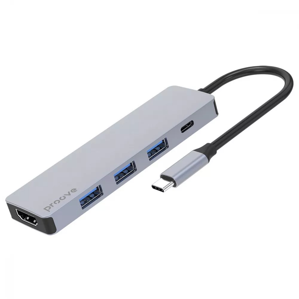 USB-хаб Proove Iron Link 5 in 1 Silver (HDMI)