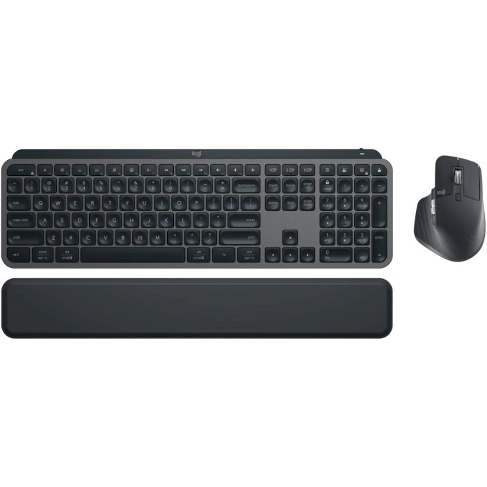 Комплект клавіатура та миша Logitech MX Keys S PLUS PALMREST + MX Master 3S Combo Graphite UA (920-011614)