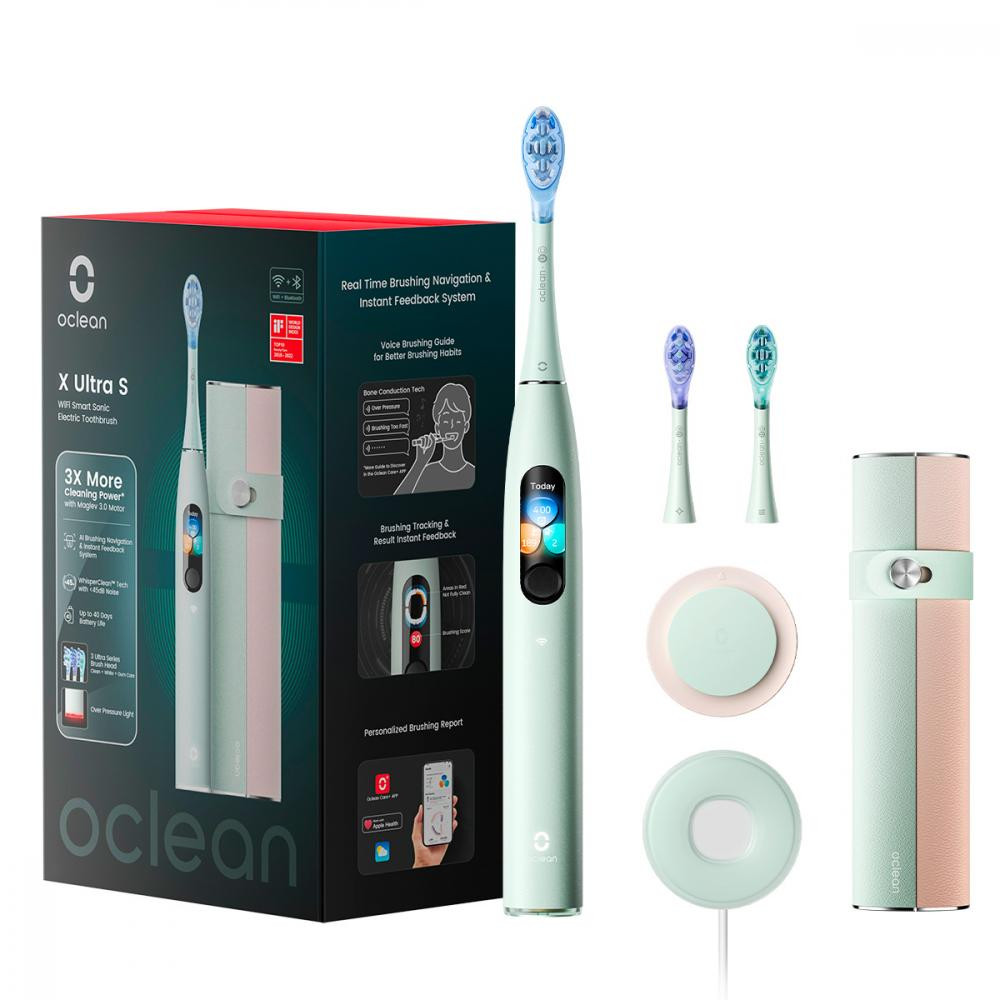 Електрична зубна щітка Oclean X Ultra Set Green (OLED) (6970810553505)