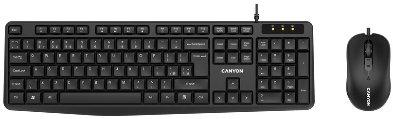 Комплект клавіатура та миша Canyon SET-1 Black UK&amp;US