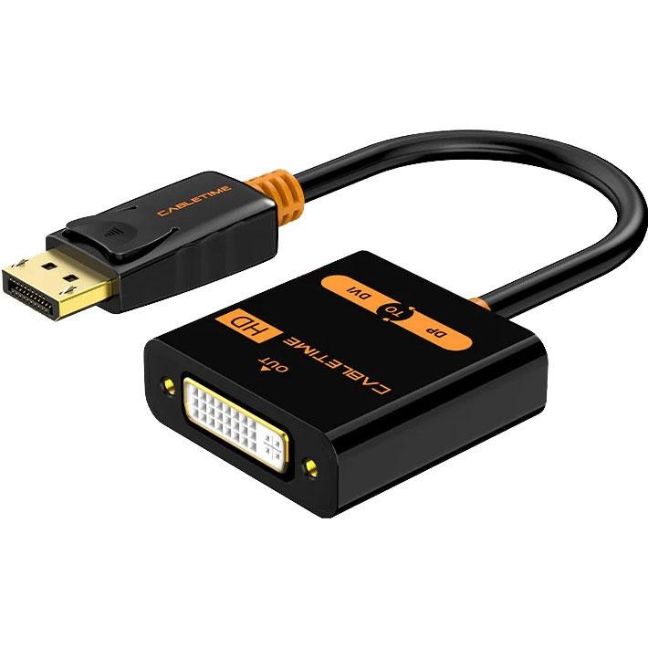 Перехідник Cabletime CP24B DisplayPort (тато)  -  DVI (мама), 0.2m Black