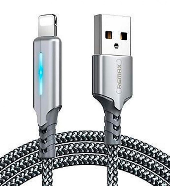 Дата-кабель Remax RC-123i Gonyu USB (тато)  -  Lightning (тато) 1m Silver (6972174151939) Remax - купити в Україні