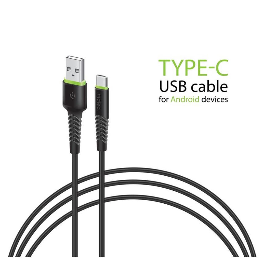 Дата-кабель Intaleo CBFLEXT0 USB-A (тато)  -  USB-C (тато), 0.2m Black (1283126487446)