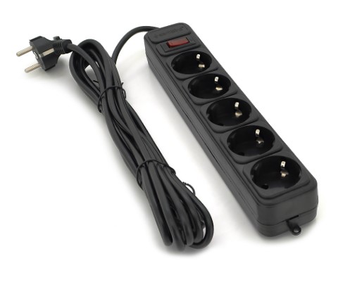 Мережевий фільтр Gembird SPG5-G-15B Black 5 розеток, 4.5м