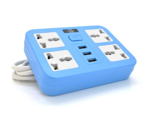 Мережевий фільтр Voltronic ТВ-Т15 Blue 4 розетки + 3 USB, с переключателем, 2 м Voltronic - купити в Україні