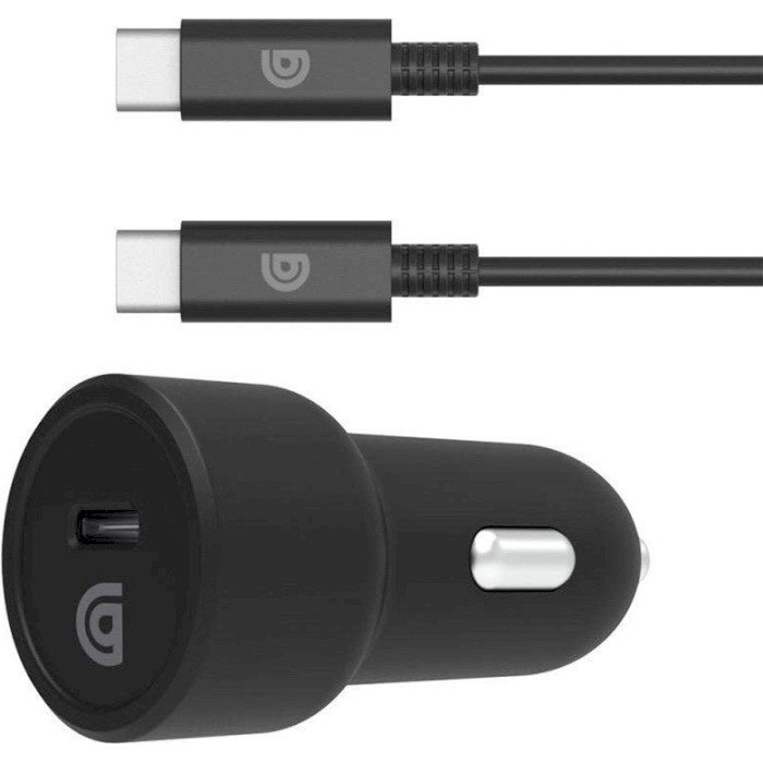 Автомобільний зарядний пристрій для телефона Griffin GP-088-BLK Black Single Port 15W USB-C Car Charger + USB-C Griffin - купити в Україні