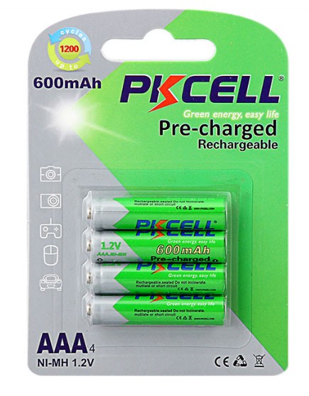 Акумулятор Pkcell AAA NI-MH 600MAH 1.2V 4PCS RTU (AAA600-4B RTU)