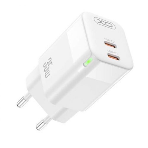 Адаптер живлення для телефона XO CE07 White Dual PD 35W GaN (EU)