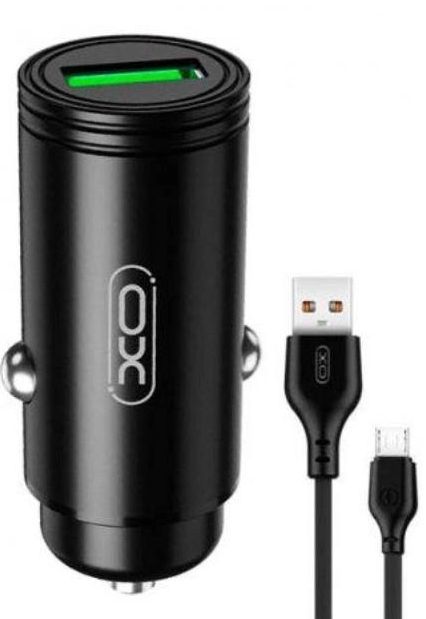 Автомобільний зарядний пристрій для телефона XO CC39 Black USB 18W QC3.0 + microUSB cable XO - купити в Україні