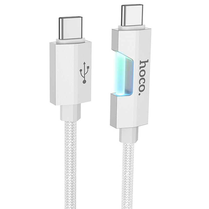 Дата-кабель Hoco U123 Regent colorful 60W Type-C (тато)  -  Type-C (тато) 1.2m Gray