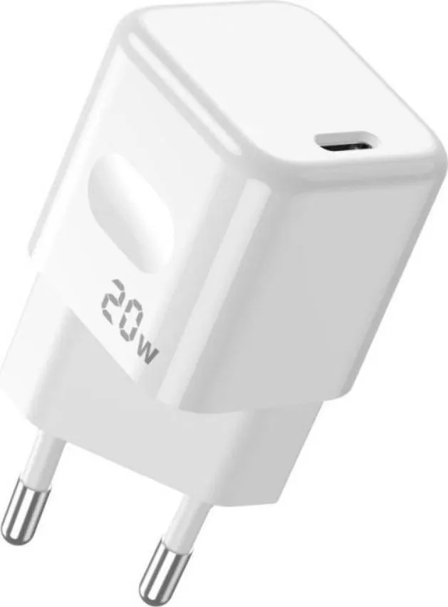 Мережевий зарядний пристрій для телефона Jellico C86 1PD 20W White + Type-C to Lightning cable
