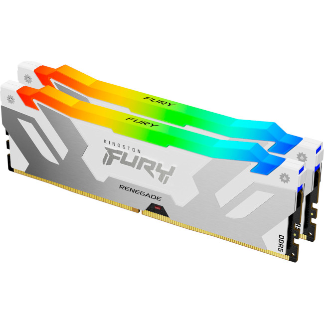 Оперативна память Kingston FURY 32GB (2x16GB) DDR5 8000 MHz Renegade Silver White RGB (KF580C38RWAK2-32) Kingston FURY - купити в Україні