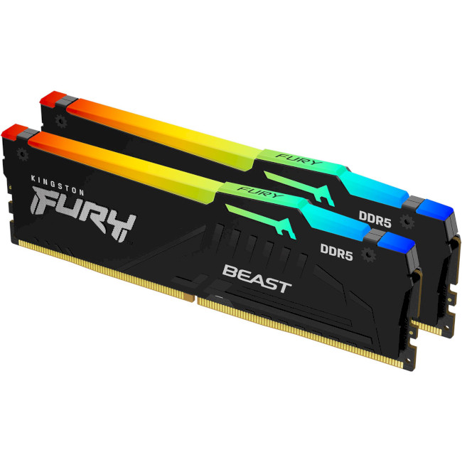 Оперативна память Kingston FURY 64GB (2x32GB) DDR5 6000 MHz Beast RGB EXPO (KF560C30BBEAK2-64) Kingston FURY - купити в Україні