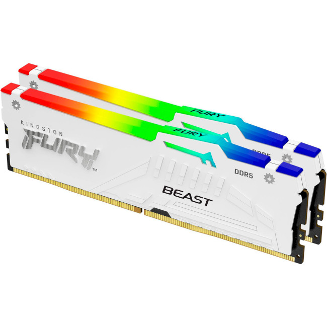 Оперативна память Kingston FURY 64GB (2x32GB) DDR5 6000 MHz Beast RGB EXPO White (KF560C30BWEAK2-64) Kingston FURY - купити в Україні