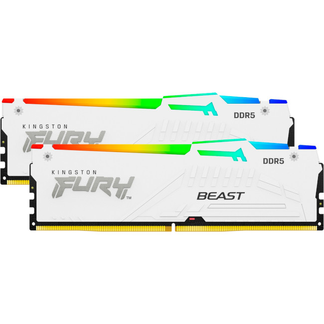 Оперативна память Kingston FURY 64GB (2x32GB) DDR5 6000 MHz Beast RGB White (KF560C30BWAK2-64) Kingston FURY - купити в Україні