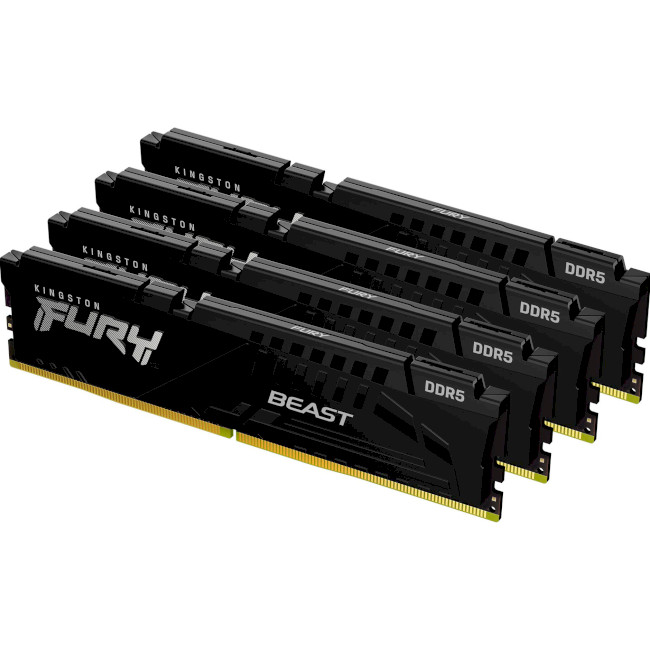 Оперативна память Kingston FURY 128GB (4x32GB) DDR5 5600 MHz Beast Black (KF556C40BBK4-128) Kingston FURY - купити в Україні
