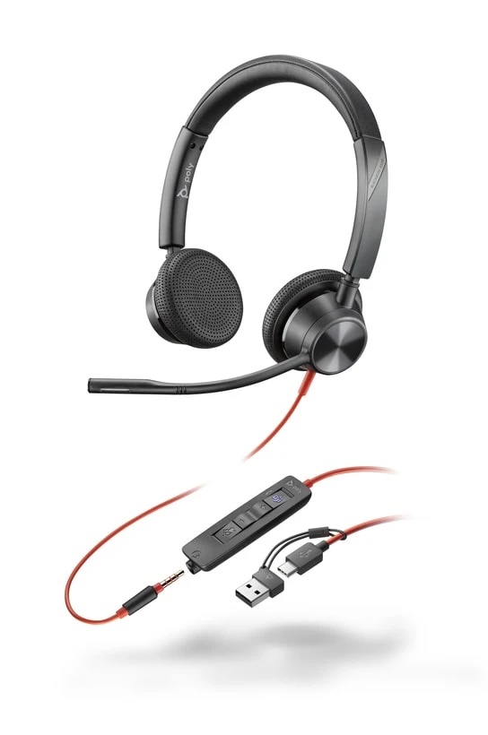 Накладні навушники Poly On-ear Blackwire 3325-M Black