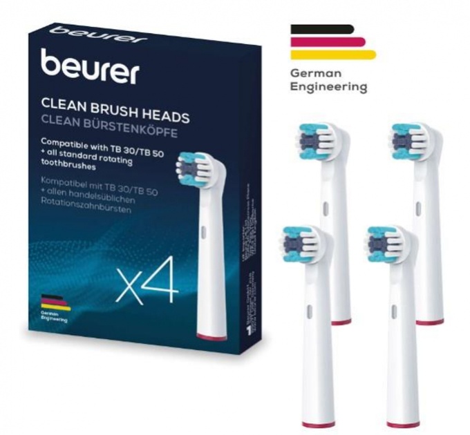 Насадка для електричної зубної щітки Beurer TB_30/50_C_4 White 4 шт Beurer - купити в Україні