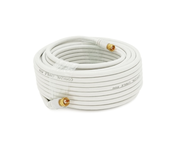 Коаксіальний кабель Dialan RG6 TV-50WH White gold connector RG59, 15m