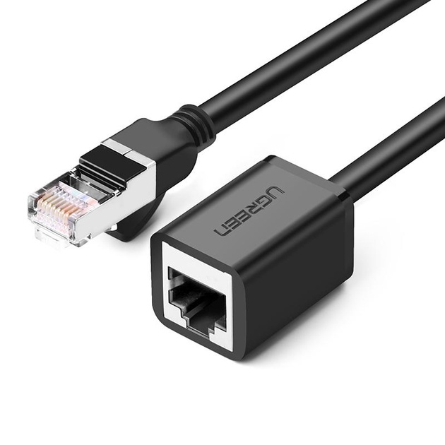 Патч-корд Ugreen NW112 Cat 6 F/UTP Ethernet RJ45 Extension Male/Female Patch Cords 1m Black (11279) Ugreen - купити в Україні