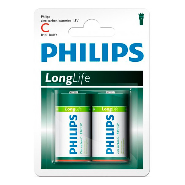 

Батарейка C/R14 Philips блістер (2шт, R14/C