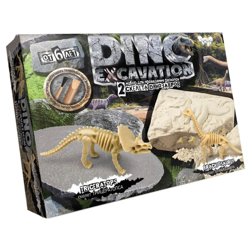 Ігровий набір Danko Toys Dino Excavation для проведення розкопок динoзаврів (DEX-01-04)