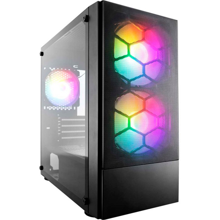 Корпус для ПК 1STPLAYER X4-M-2F1P-1F1-BK Black без БЖ