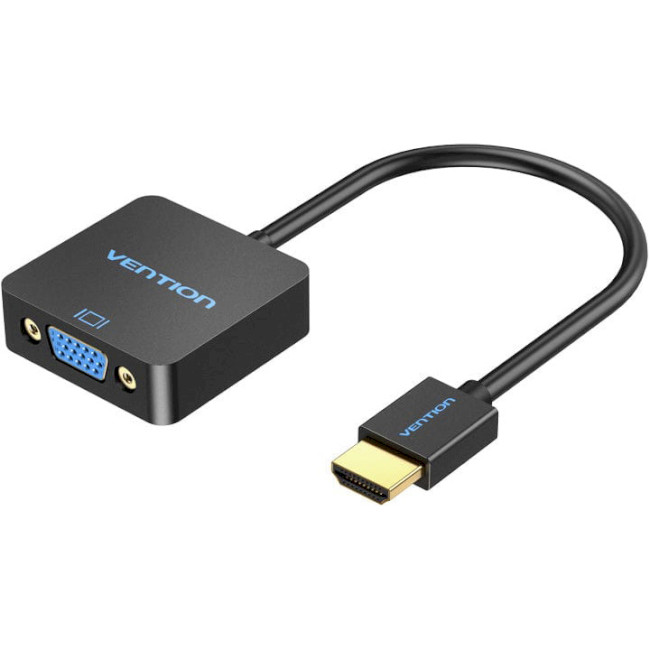 Перехідник Vention HD Video Converter HDMI (тато)  -  VGA + Audio (мама) v1.4 Black Vention - купити в Україні