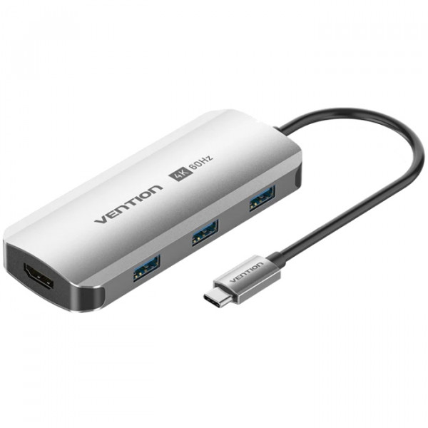 USB-хаб Vention 5-in-1 USB-C to HDMI/USB3.0x3/PD White (TQDHB) Vention - купити в Україні