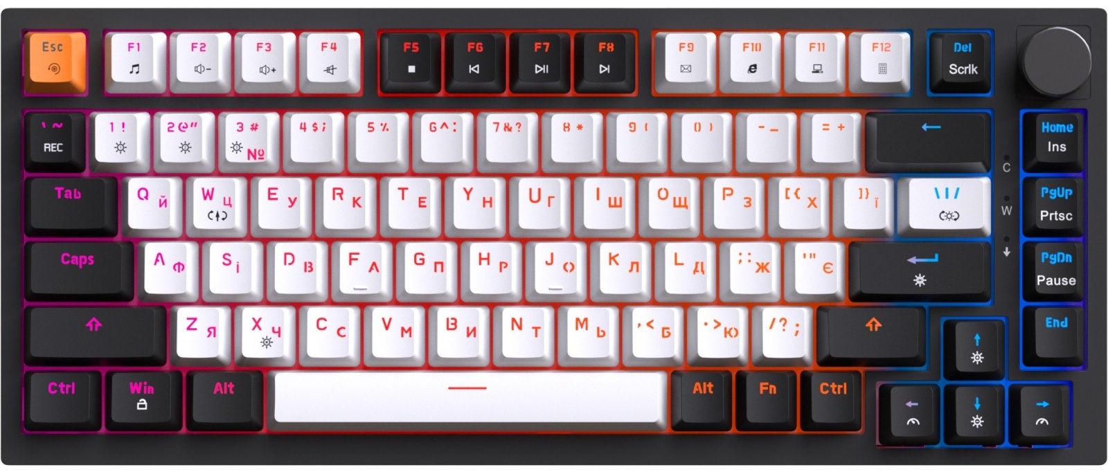 Клавіатура GamePro MK160B (Red) з Hot-Swap RGB Black Eng / Ukr