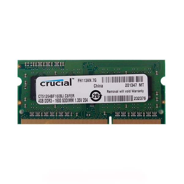 

Оперативна память Micron Crucial DDR3 1600 4GB, 4 GB SO-DIMM DDR3L 1600 MHz