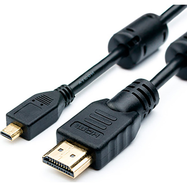 Відео-кабель Atcom Standard HDMI (тато) - HDMI micro (тато), 3 м Black (22403) Atcom - купити в Україні