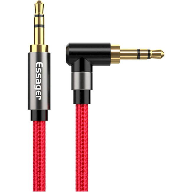 Аудіо-кабель Essager 90 3.5mm Jack Audio Cable (тато) - mini-jack 3.5mm (тато) 1.5м Red (EYP35-WTA09) Essager - купити в Україні