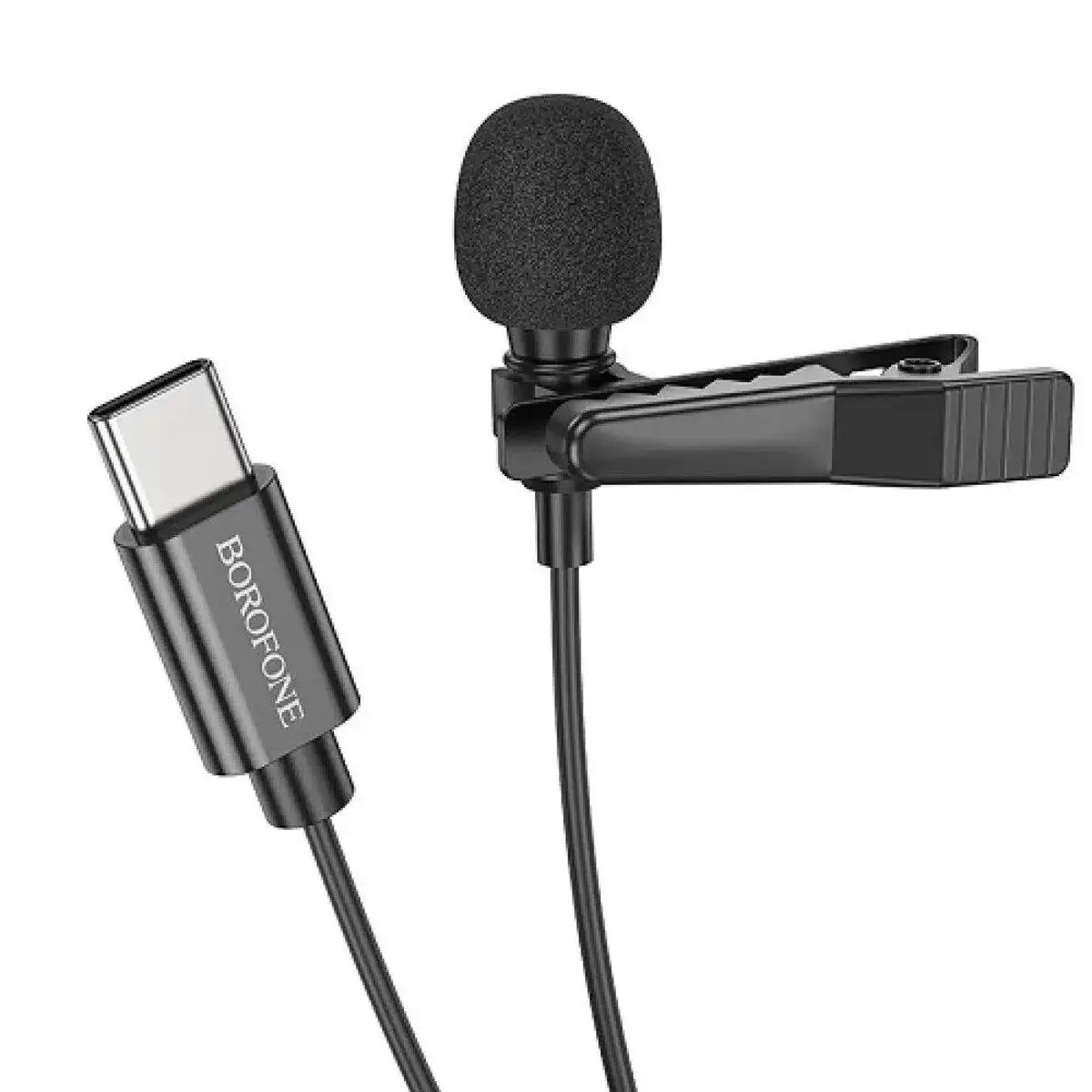 Мікрофон Borofone BFK11 Elegant lavalier Black Type-C, 2 м