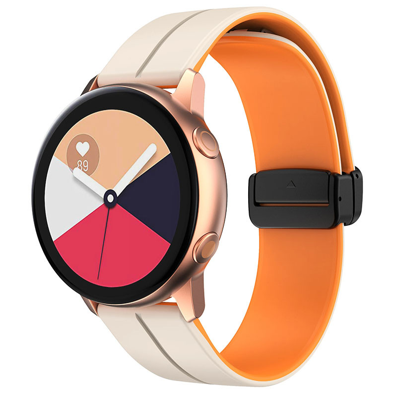 Ремінець для смарт-годинника EpiK Classy для Smart Watch 20mm Orange White