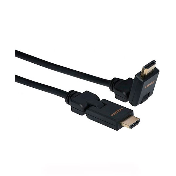 

Кабель HDMI (папа) = HDMI (папа) 2 м 2E 180 degree, High Speed Alumium боковий Black, 2EW-1359-2m